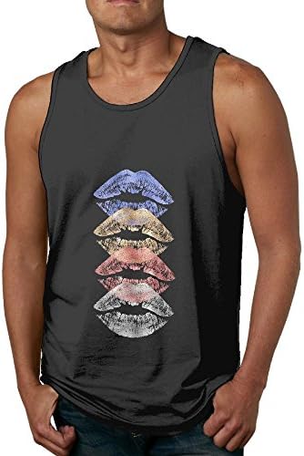 Owennd Elvissd Mens Four Lips Colorful Workout,muscle,gym,summer,best,halter,fashion,styles