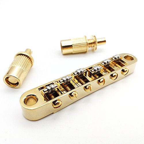 Golden Guitar Roller Saddle Tune-O-Matic Bridge For Gibson Epiphone Les Paul SG Dot Bigsby Guitar M8 Threaded Posts
