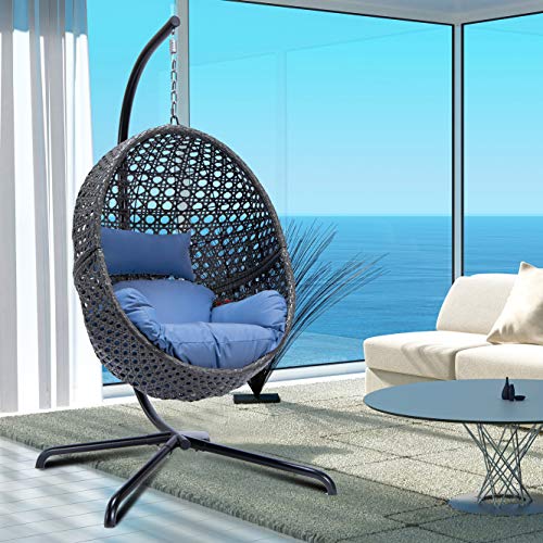 Egg-Chair-X-Large-Outdoor-Indoor-Hanging-Egg-Chair-with-Stand-Rattan-Wicker-Porch-Swing-with-UV-Resistant-Blue-Cushion-Chair-Swing-for-Patio-Bedroom-Balcony-Grey 51%2BlAVu4NhL