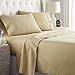 HC COLLECTION Bed Sheets Set King with 2 Pillowcases, Hotel Luxury Platinum 1800 Series Brushed Microfiber Sheet w/Deep Pocket, Ultra Soft Lightweight 4 Pcs Linen Bedding for Hot Sleepers, Beige