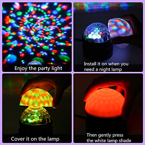 Disco Lights Party Lights,SOLMORE LED Disco Ball Night Lamp Disco Ball Light DJ Light 3W RGB Projection Night Light Sound Activated Strobe Light with Remote for KTV Birthday Kids Dance Bedroom