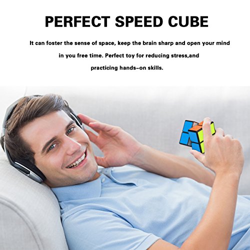 Speed Cube Set, Aitey Cube Bundle 2x2 3x3 Pyramid and Skewb Speed Cube Magic Smooth Cube Puzzle Toy for Kids [4 Pack] - Thumbnail 5