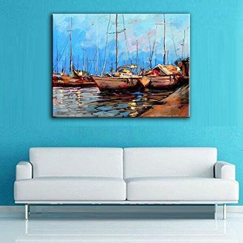 キャンバスの表面に壁画絵画写真プリント 家の装飾油絵手描きの風景画ナイフ写真 キャンバスに壁アートの装飾ポスターアートワークホームオフィスの装飾の写真ウォールアート 色 70x95cm Candchipiona Com