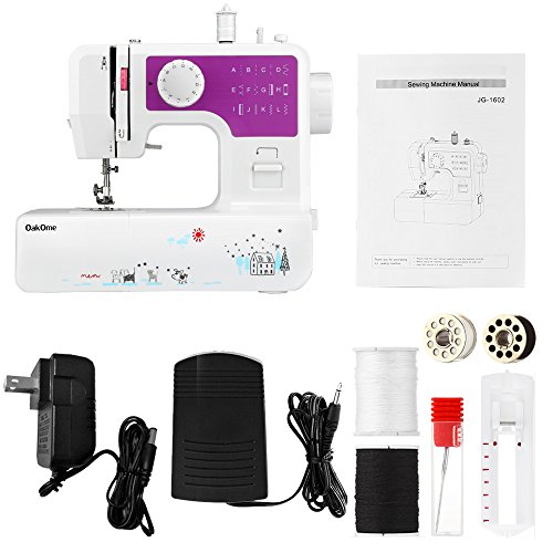 oakome Household Sewing Machine Multifunction - 12 Built-in Stitches and Patterns, Strong Horsepower, Perfect for All Sewing Jobs, Great for Beginners and Convenient for The Experienced (Purple) - Thumbnail 7
