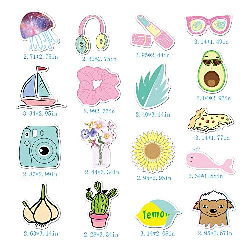 Vsco Girls Stickers for Water Bottles 35-Pack Cute Aesthetic Trendy Waterproof Vinyl Stickers for Teens Kids Girls and Boys, Perfect for Laptop Phone Travel Guitar Bike Helmet Car(Multi Colorful) - Thumbnail 3