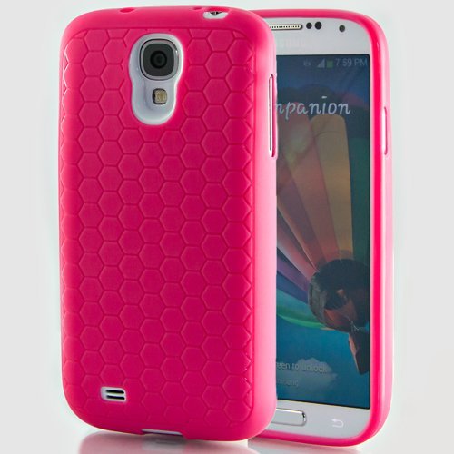 Hyperion Samsung Galaxy S5 Extended Battery HoneyComb Matte TPU Case / Cover (Fits 5600mAh and Hyperion's 6500mAh Extended Battery) [2 Year No Hassle Warranty] (CASE ONLY. Does not include battery) **Hyperion Retail Packaging** - PINK