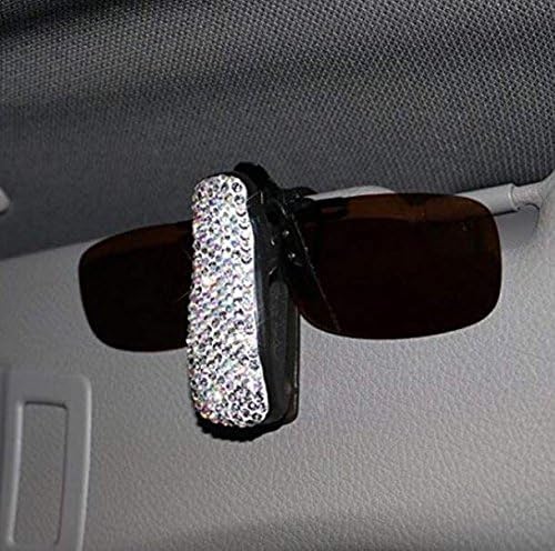 TISHAA Bling Bling Car Air Vent Mobile Cellphone Pocket Bag Pouch Box Storage Organizer Carrying Case (Sunglasses Holder White)