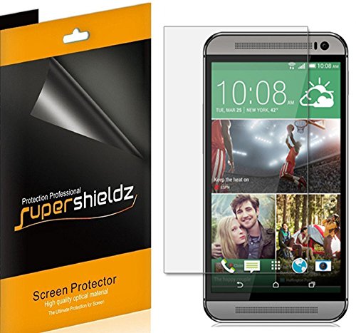 [6-Pack] Supershieldz- Anti-Bubble High Definition Clear Screen Protector For HTC One M9 -Lifetime Replacements Warranty - Retail Packaging