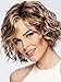 ELIM Short Blonde Wigs for White Women Curly Wavy Synthetic Female Hair Wig Full Wigs with Wig Cap Z118