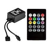 NEWSTYLE 20 Keys Music IR Controller 20key Infrared Remote Sound Sensor For 3528 5050 RGB Flexible LED Strip w/ 3 Channel Output Black