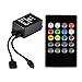NEWSTYLE 20 Keys Music IR Controller 20key Infrared Remote Sound Sensor For 3528 5050 RGB Flexible LED Strip w/ 3 Channel Output Black