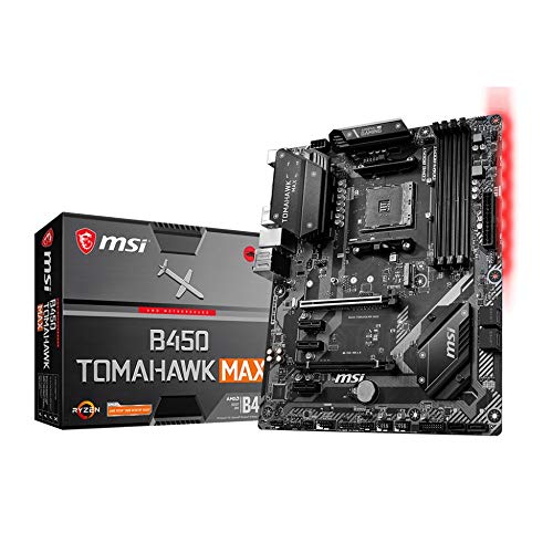 MSI B450 TOMAHAWK MAX Motherboard ATX, AM4, DDR4, LAN, USB 3.2 Gen2, TYPE-C, M.2, RGB Mystic Light Sync, HDMI, DVI-D, AMD RYZEN 1st, 2nd and 3rd Gen Ready