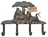 LuLu Decor, Cast Iron Scottie Dog Hook for Hanging Keys, Coats, Napkins, Aprons, Product Size 9x6.5x1, Color Antique Black and Green