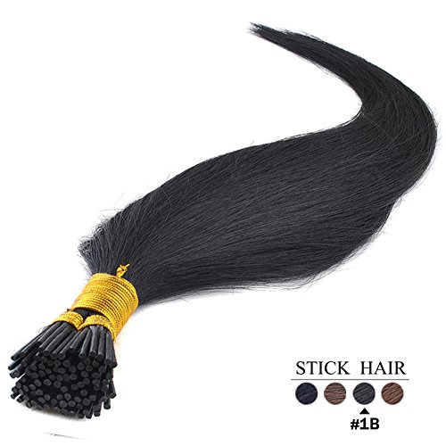 100S Stick I- Tip Hair 18" Fashional Remy Human Hair Extensions Color 1B# Natural Black for Women Beauty Hot Sale - 50g/set