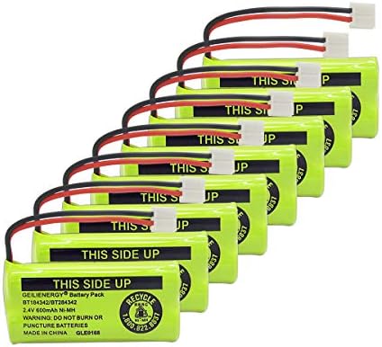 GEILIENERGY BT18433 BT-18433 BT184342 BT-184342 BT1011 BT-1011 Replacement Battery Compatible for at&T and Vtech BT-8300 BATT-6010 89-1326-00-00 89-1330-01-00 CPH-515D Cordless Phone(Pack of 8)