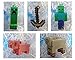 Minecraft Christmas Ornaments Featuring 5 Minecraft Ornaments with Pig, Sheep, Pickaxe, Zombie and Creeper, Ornaments Average 2 1/4 to 3 Inches Tall, Great for a Mini Christmas Tree