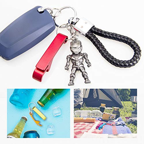 Swatom Aluminum Bottle Opener Keychain Pocket Beer Bottle Openers EDC Claw Bar Soda Keyring Tool Personalized Gift Custom Accessories for Kitchen Wedding Party Activity (10 Color)
