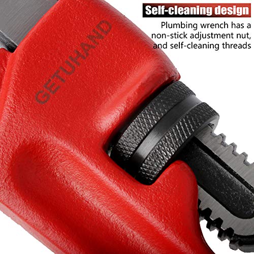 GETUHAND 14-1/2-inch Heavy Duty Hex Pipe Wrench, Model T-017 Straight Plumbing Wrench, 5/8" - 1 1/4" Capacity - Thumbnail 3
