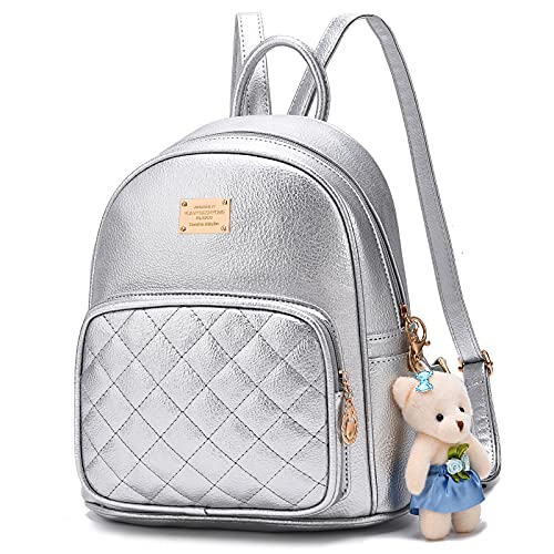 mini white leather backpack