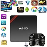 Edal NEXBOX Android 6.0 4K TV Box A95X Amlogic S905X Quad core Cortex A53 2.0GHz 64bit Mini PC Pre-installed 1GB+8GB 1080P with 2.4G Mini i8 Wireless Keyboard