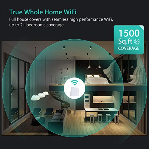 Meshforce Whole Home Mesh WiFi System (1 Pack), Dual Band AC1200 Router Replacement, Seamless and High Performance Wireless Up to 1500 Sq ft Coverage, 2+ Bedrooms