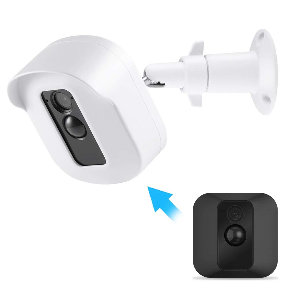 Blink XT Wall Mount Bracket,Hard Protective Case and Metal Mount for Blink XT Cameras Weather Proof Adjustable Indoor Outdoor Mount and Cover for Blink XT Camera Security System (White (1 Pack))
