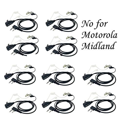 KCTIN Walkie Talkie Headsets with Mic 2 Pins for Baofeng UV-5R BF-F8HP BF-888S Retevis H-777 Arcshell (10 Packs)