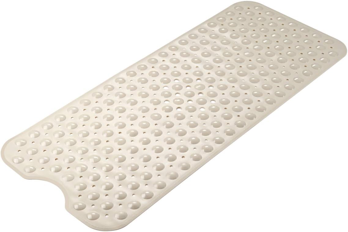 AmazerBath Bath Tub Mat, 39 x 16 Inches Non-Slip Shower Mats with Suction Cups and Drain Holes, Bathtub Mats Bathroom Mats Machine Washable, Beige: Home & Kitchen
