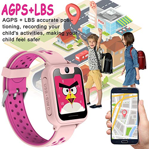 Kids Smart Watch Phone GPS Tracker for 3-12 Year Boy Girl [SIM Card Include] Smartwatch Touch Screen SOS Two Way Call Camera Game Alarm clock Outdoor Sport Cellphone Wristwatch Electronic Learning Toy - Thumbnail 3