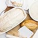 4-In-1 Oval Bread Proofing Basket Set – 12 inch Banneton Proofing Basket + Liner + Scraper + Linen Bag – Rectangle Brotform Proofer Bowl for Artisan Bread, Sourdough, Loaves & Others