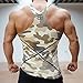 Men's Fitness Gym Tanks Top Bodybuilding Workout Sleeveless Shirts Singlet Large Camo Yellow