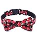 Freezx Dog and Cat Christmas Collar with Bow Tie - Adjustable 100% Cotton Nylon Design - Cute Fashion for Large Medium Small Dogs and Cats