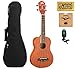 Left Hand Oscar Schmidt Concert Ukulele , Mahogany, Lefty, OU2LH, Includes: EXTRA Set of Aquila Nylgut 7U Strings, Digital Clip-On-Tuner, HP Padded Gig Bag & TMS Polishing Cloth