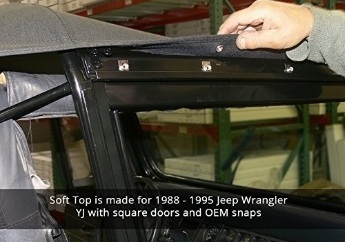 Sierra Offroad Jeep 1988-1995 Soft Top, Denim Vinyl, Spice - Thumbnail 2