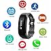 Tagital Fitness Tracker Smart Watch Smart Bracelet Band Heart Rate Monitor Bluetooth Wireless HR Wristband Pedometer Track Steps Sleep for iPhone and Android