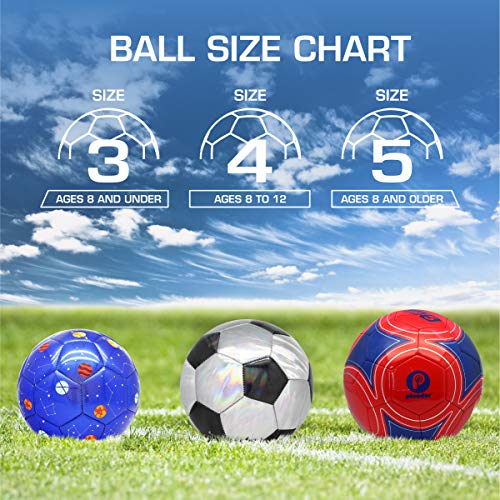 PP PICADOR Youth Kids Soccer Ball, Sparkling Classic Soccer Balls with Pump for Girls Boys Student Children Gift Training School Indoor Size 4 (White 1) - Thumbnail 5