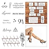 Wizard Harry Inspired Temporary Tattoos, Huge Pack of 46 Tattoos - Perfect for Wizard Parties and Dress Up