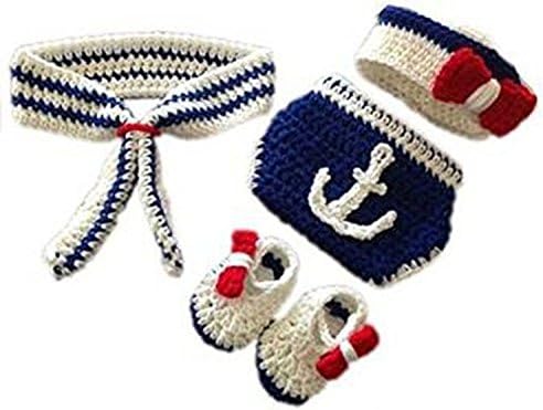 Photography Prop Baby Costume Bowknot Navy Suit Hat Caps Diaper Shoes By Xselector