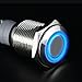 E Support 16mm 12V 3A Car Blue Light Angel Eye Metal Push Button Switch Socket