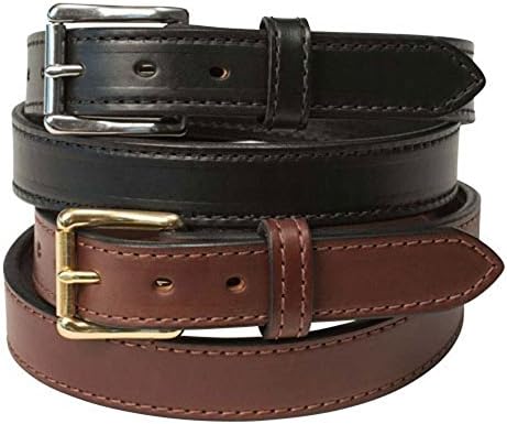 1 1/2" Stitched Heavy Duty Leather Gun Belt Black 42