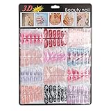 2016 Fake Nails!Elevin(TM)144pcs New Mixed Set False Nail Tips Artificial Fake Nails Art Acrylic Manicure Gel, Random Color and Style (D)