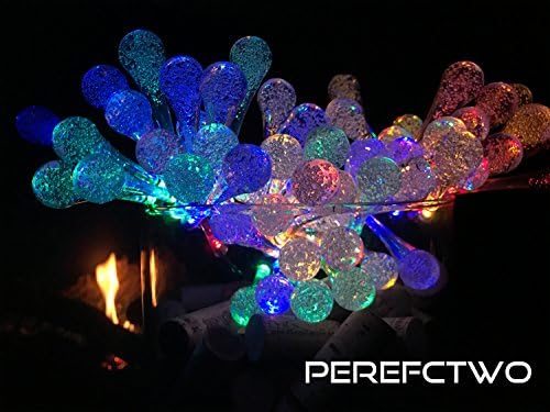 Solar Strings Lights, Perfectwo 20ft 30 LED Water Drop Solar Fairy Lights, Waterproof Christmas Lights for Garden, Patio, Yard, Home, Parties- Multi Color