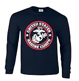 United States Marine Corps Red & White Circle Emblem Marines Long Sleeve T-Shirt