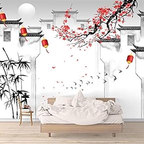 Wall Mural Traditional Chinese Ink and Wash Painting Removable Self-Adhesive Large Wallpaper - 66x96 inches