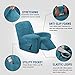 H.VERSAILTEX 1 Piece Stretch Real Super Velvet Plush Recliner Slipcovers, Recliner Chair Cover, Recliner Cover Furniture Protector Elastic Bottom, Recliner Slipcover with Side Pocket, Peacock Blue