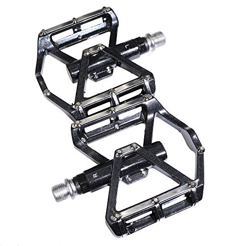 IZTOSS Mountain Bike Pedals Platform Bicycle Flat Alloy Pedals 9/16" -Black