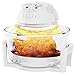 COSTWAY Infrared Halogen Convection Oven with Stainless Steel Extender Ring, 12.68-18 Quart, 1300W, Cooker Glass Bowl Healthy Low Fat Cooking, White