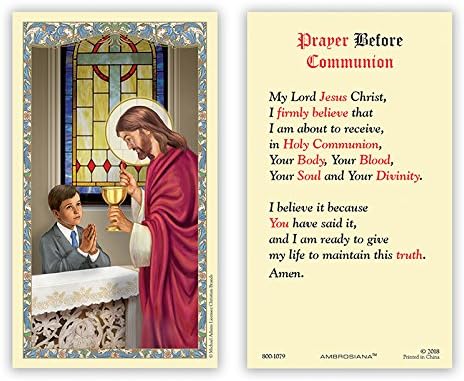 Cb Biglietti Di Auguri Per Prima Comunione Con Preghiera Cattolica Immagine Di Gesu Sacrale Che Regala La Prima Comunione A Un Bambino 5 Pezzi Amazon It Casa E Cucina