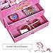 SONGMICS Large Ballerina Musical Jewelry Box, Unicorn for Little Girls, Music Storage Box with 2 Pullout Drawers UJMC007PK