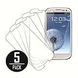 eTECH Collection 5 Pack of Crystal Clear Screen Protectors for Samsung Galaxy S3 / SIII /i9300 AT&T, T-Mobile, Sprint, Verizon